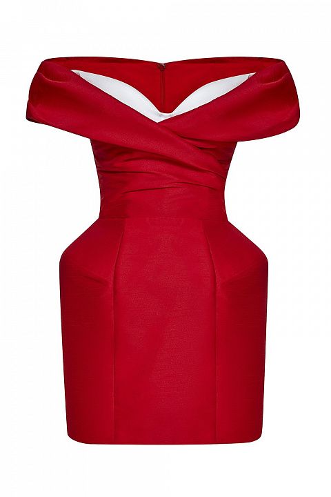 Платье мини с глубоким декольте