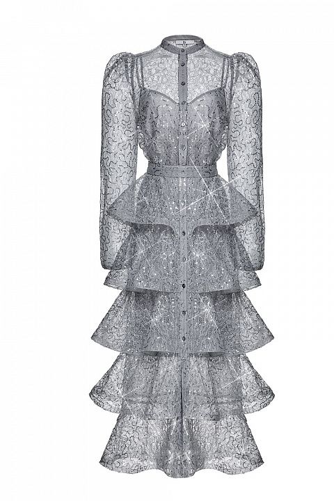 Платье с многоярусной юбкой