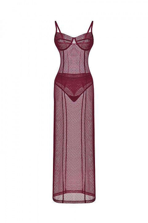 Сорочка бордовая с трусиками