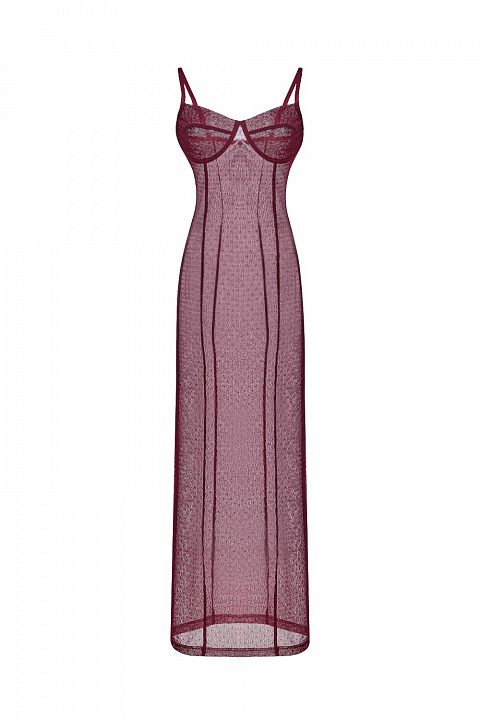 Сорочка бордовая с трусиками