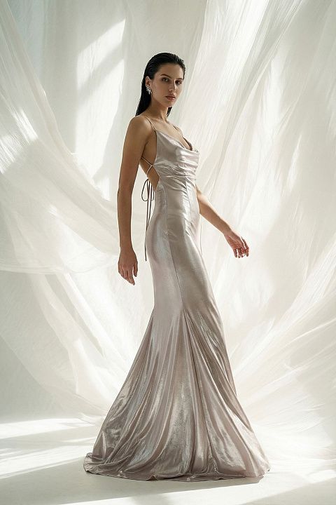 Платье-комбинация из струящейся ткани