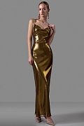 Платье из металлизированной ткани с открытой спиной