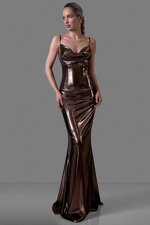 Платье-комбинация из струящейся ткани