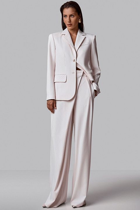 Брюки в полоску с запахом