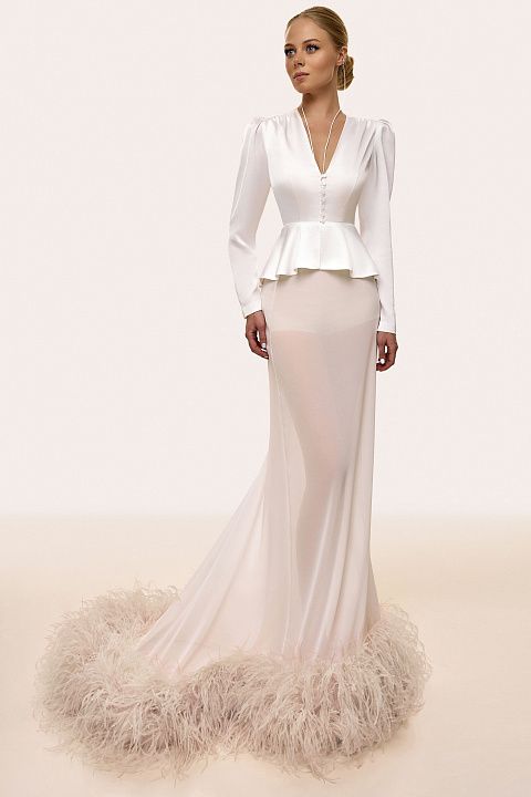 Юбка с перьями страуса