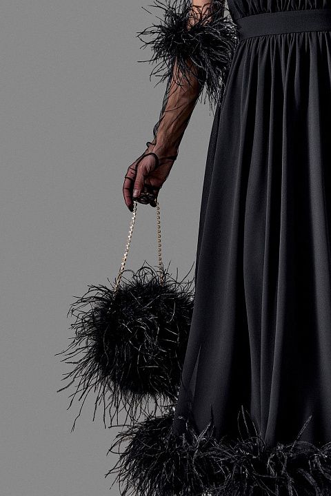 Вечерняя сумка из натуральных перьев страуса 