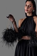 Вечерняя сумка из натуральных перьев страуса 