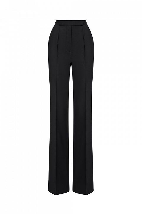 Расклешённые брюки из плотной ткани с фигурным поясом