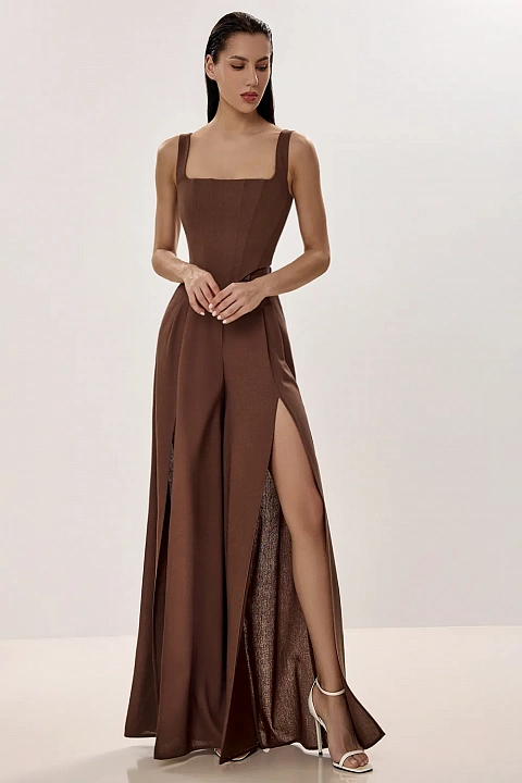 Льняной корсет с архитектурным силуэтом