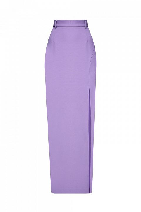 Юбка миди прямая с акцентным разрезом