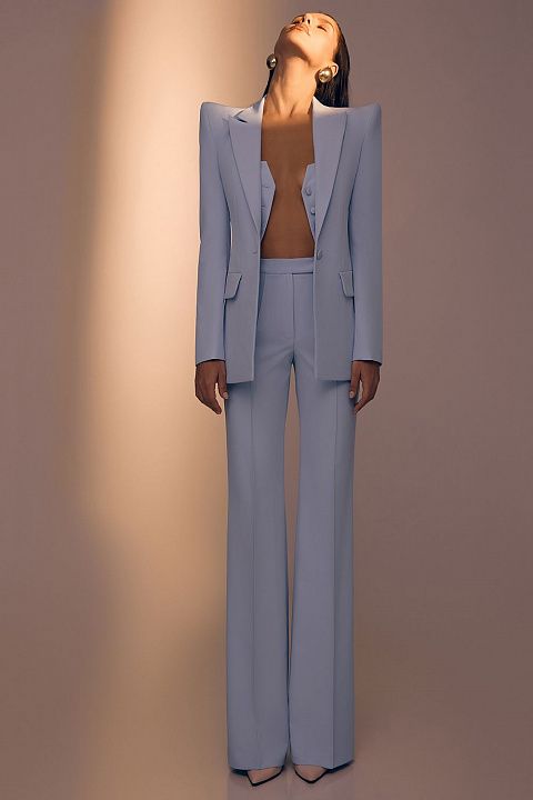 Брюки клеш с высокой посадкой и стрелками