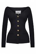 Жакет с акцентным декольте и декоративными пуговицами