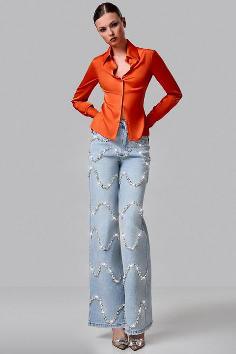 Блуза из струящейся ткани