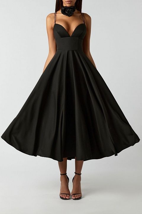 Strap dress with circle skirt