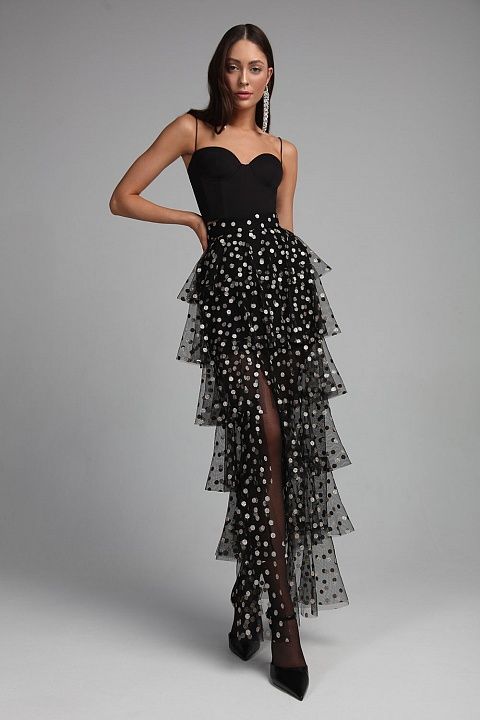 Tiered sheer skirt