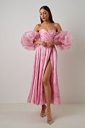Cloud sleeves midi dress