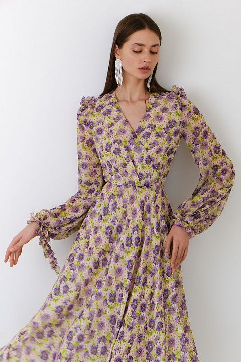 Ruffled shoulder dress