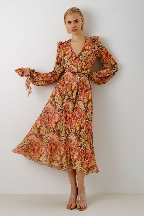 Ruffled shoulder dress