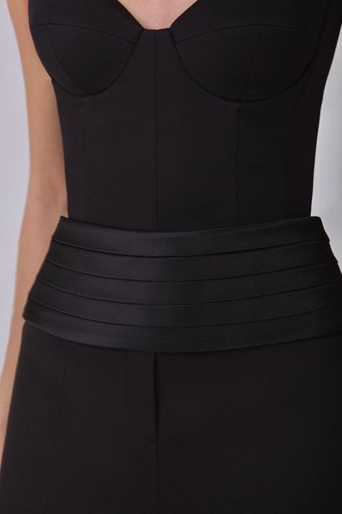 Wide satin belt