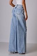 Wide jeans with rhinestones