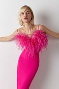 Feather pencil skirt
