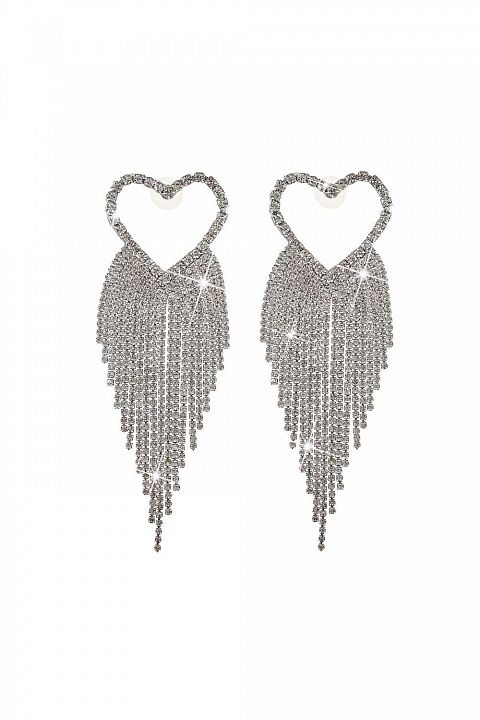 Серьги сердце с подвесками