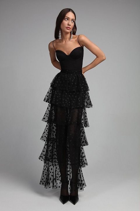 Tiered sheer skirt