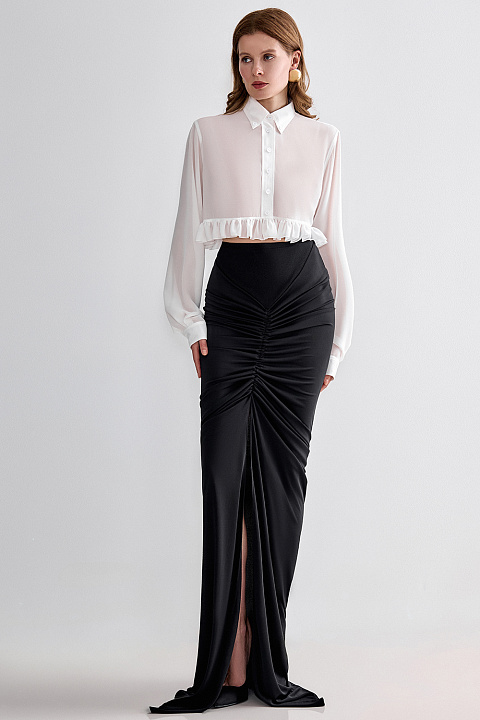 Юбка макси с драпировкой