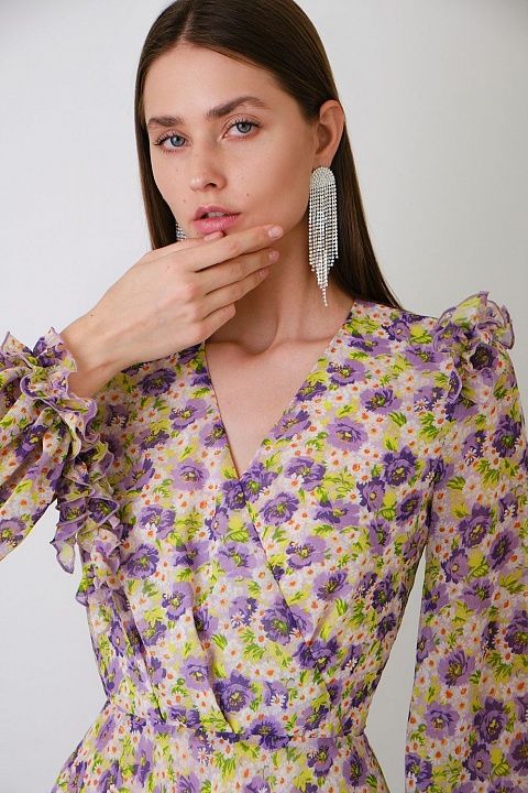 Ruffled shoulder dress