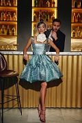 Shiny skater dress