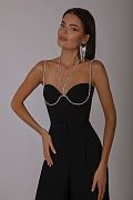 Rhinestone tie necklace